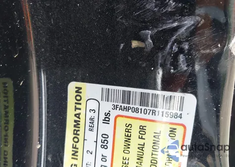 2007 Ford Fusion Sel из США, поврежденный, VIN 3FAHP08107R115984